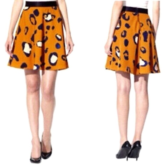 SALE! 3.1 Phillip Lim for Target Skirt Sz 14 Midi Orange Gold Blue Animal Print - Picture 4 of 16